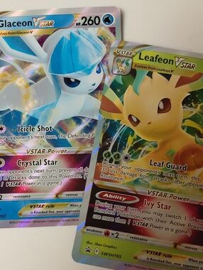 JUMBO pokemon Promo Cards - Glaceon And Leafeon VSTAR - 2 Card Lot